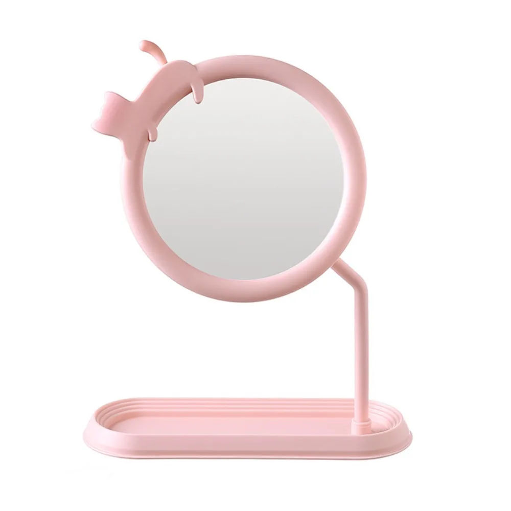 

Cute Cat Shaped Dressing Mirror Detachable Classic Desktop Makeup Mirror Single Side 360 Degree Rotation Table Mirror Women