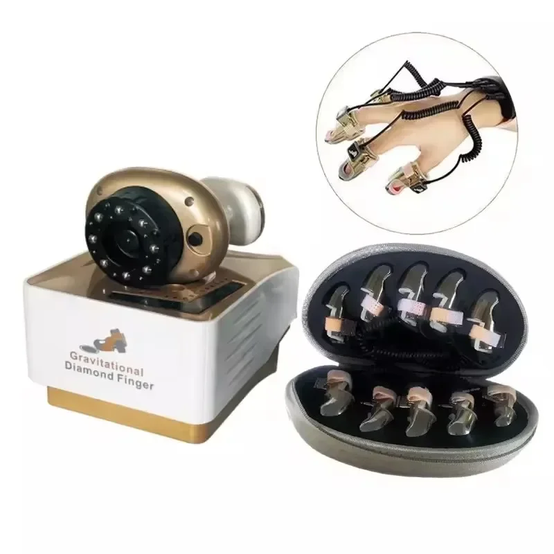 Portable Gravitational Finger Home Use Face Lifting Body Massager 2024 New Microcurrent Portable Golden Finger EMS Massage