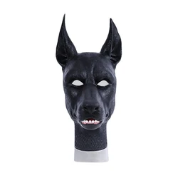 Silicone Black Dog Head Mask Halloween Costume for Cosplay Casual Dressers Cross Dress and Cosplay Stage Costumes