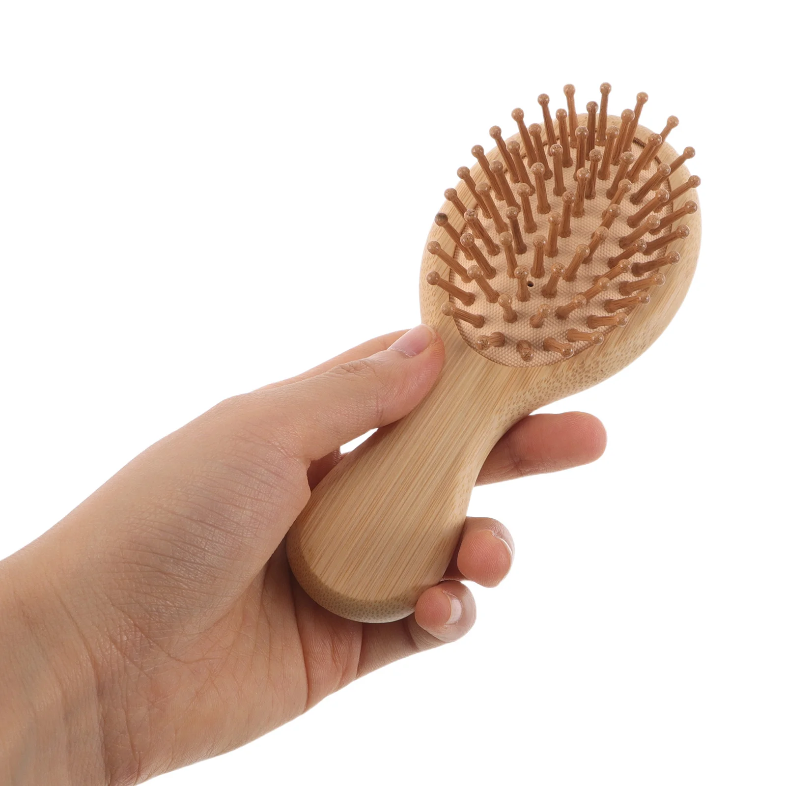 

Bamboo Hair Brush Portable Airbag Scalp Massager Mini Wide Tooth Anti Static Comb for Women Travel Home Office Purse