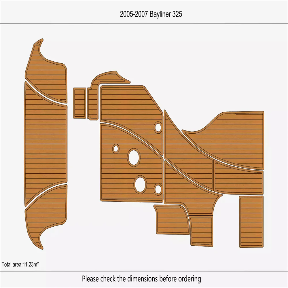 2008-2009 Bayliner 325 Cockpit Swim platform 146mm EVA foam faux mat floor Marine Flooring Teak Yacht boat marine accessories