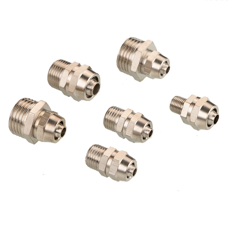 10PCS PC4 6 8 10 12 14 16mm Fast Lock Quick Connector Male Straight PT1/8 1/4 3/8 1/2 Pneumatic Air Fitting For Hose Tube Pipe