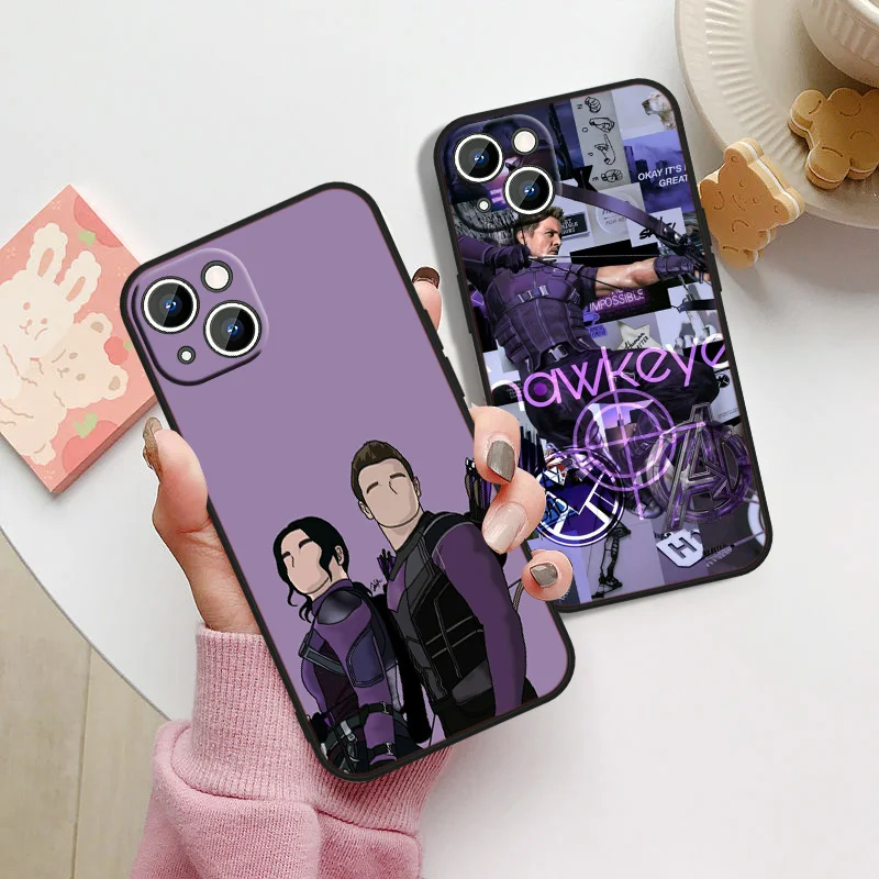 Marvel Hawkeye Phone Case For Apple iPhone 14 13 12 11 Pro Max mini XS XR X 8 7 6S 6 Plus Black Soft Funda Back Cover Coque