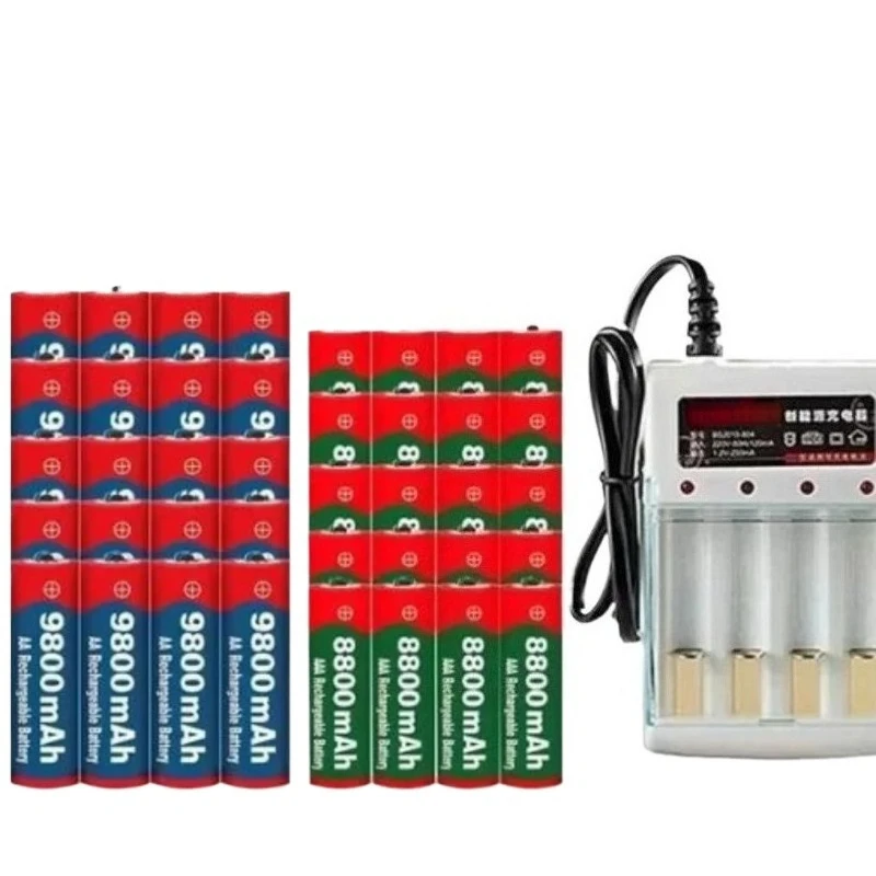 NEW 1.5V 8800mAh/9800mA Rechargeable Battery AA/AAA Alkalinity Batteries With Charger For Clocks Mice Computers Toys So On