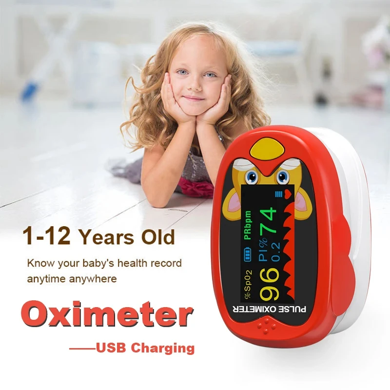 USB Pediatric Oximeter Finger Blood Oxygen Monitor for Children Pulse Oximeter OLED Digital Oximetro Home Medical