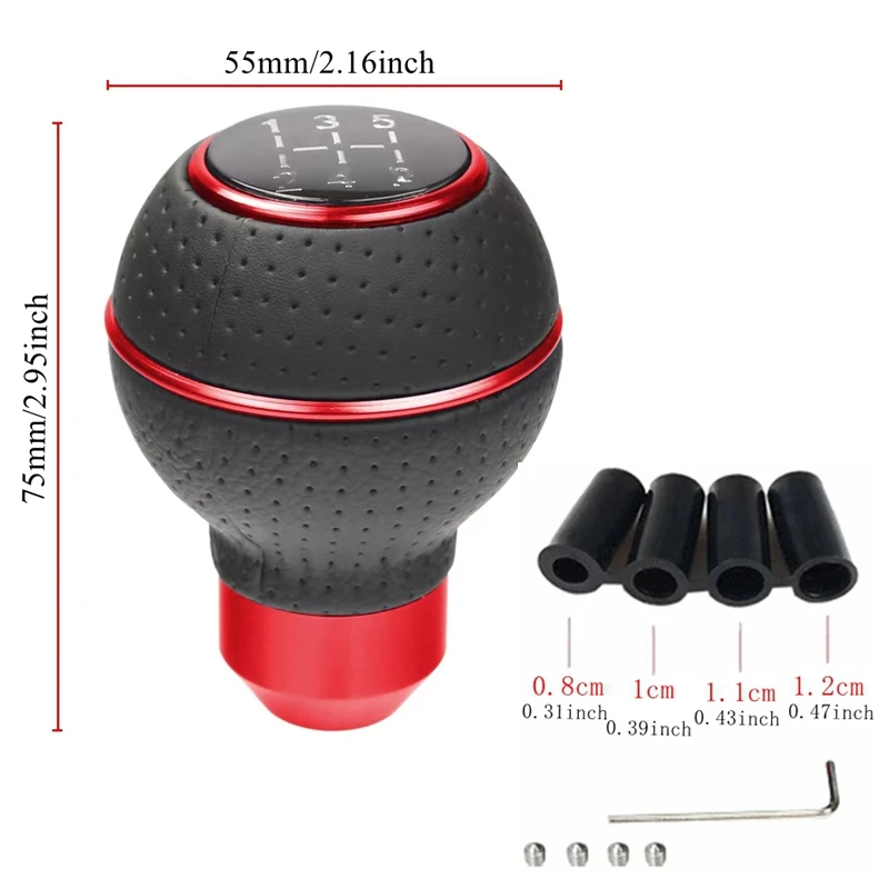 New Model Leather Red Blue Gear Knob Car Gear Shift Knob Shifter Knob Gear Stick Shift Knob Lever Manual Transmission