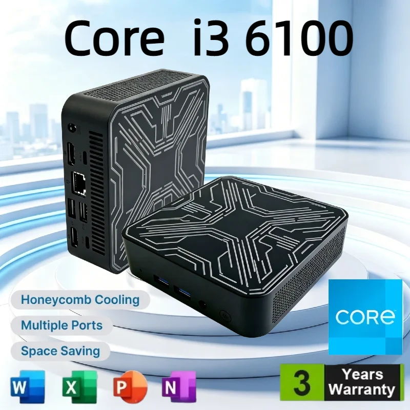 Nueva Mini PC Portátil para Juegos, Mini Computadora Intel Core i3-6100, 16GB RAM, 512GB/1TB SSD, Ethernet 1000M, PC de Escritorio para Juegos