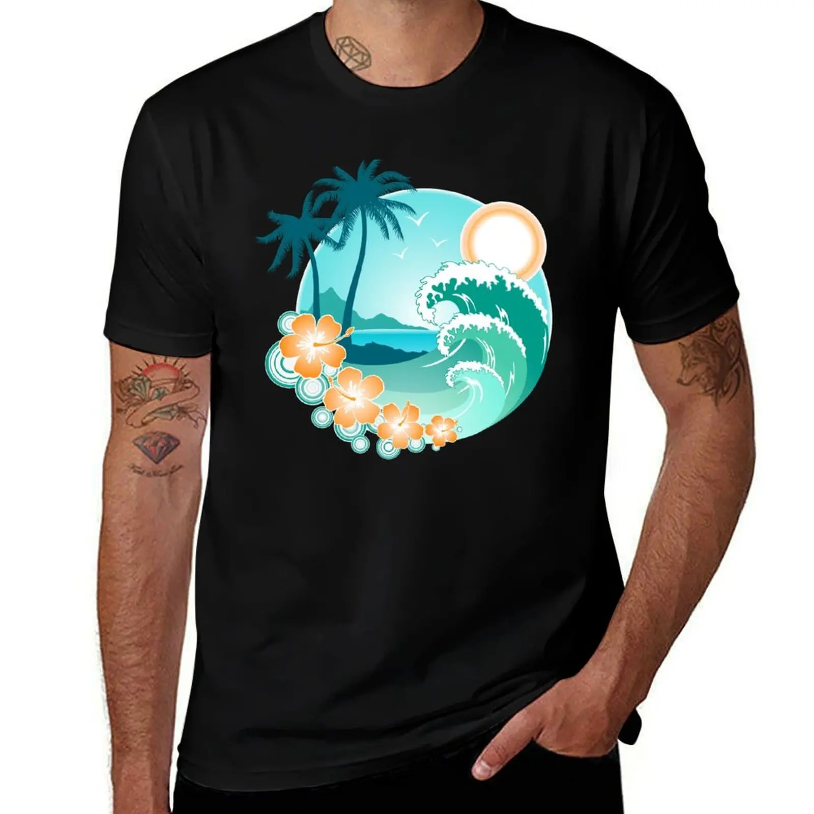 

Hawaiian Island T-Shirt Trendy Casual Short Sleeve Shirt