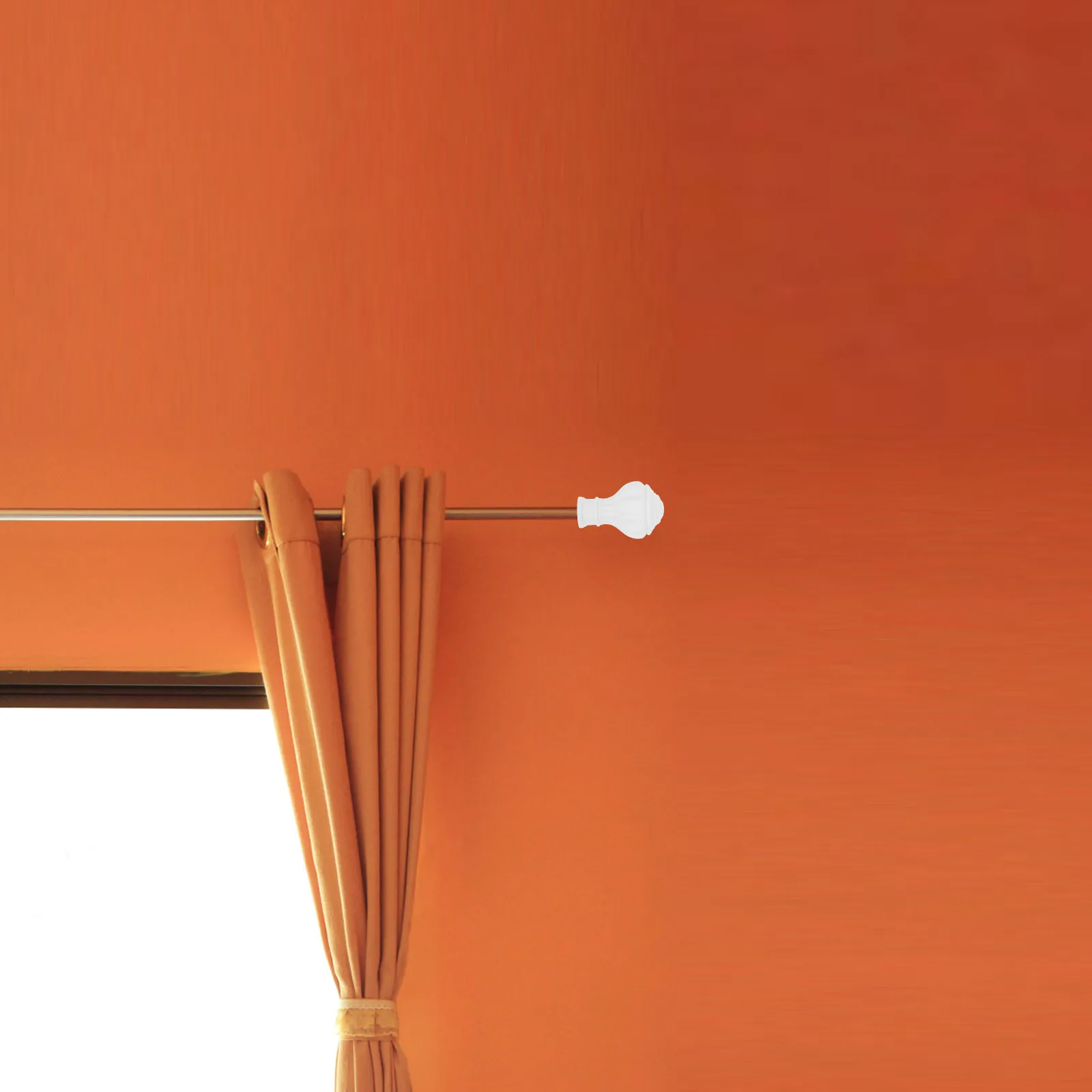 

Curtain Rod Decorative Head Elegance Blow Molding White Plastic Finials Curtain Rod Ends Cap Living Room Window Plug