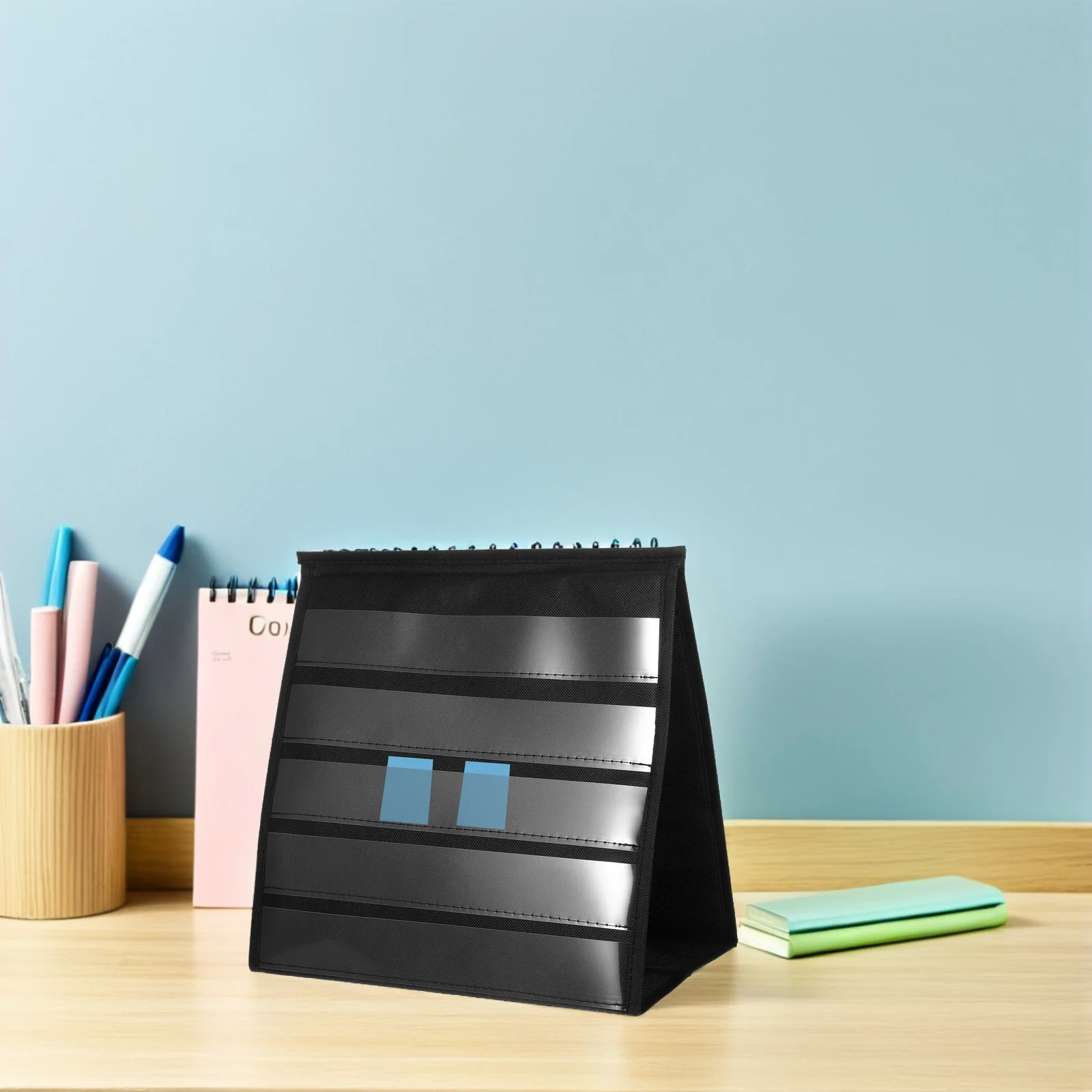 

Tabletop Pocket Chart Stand Triangular Stable Display Rack for Greeting Cards Business Card Holder Postcard Organizer Sticker