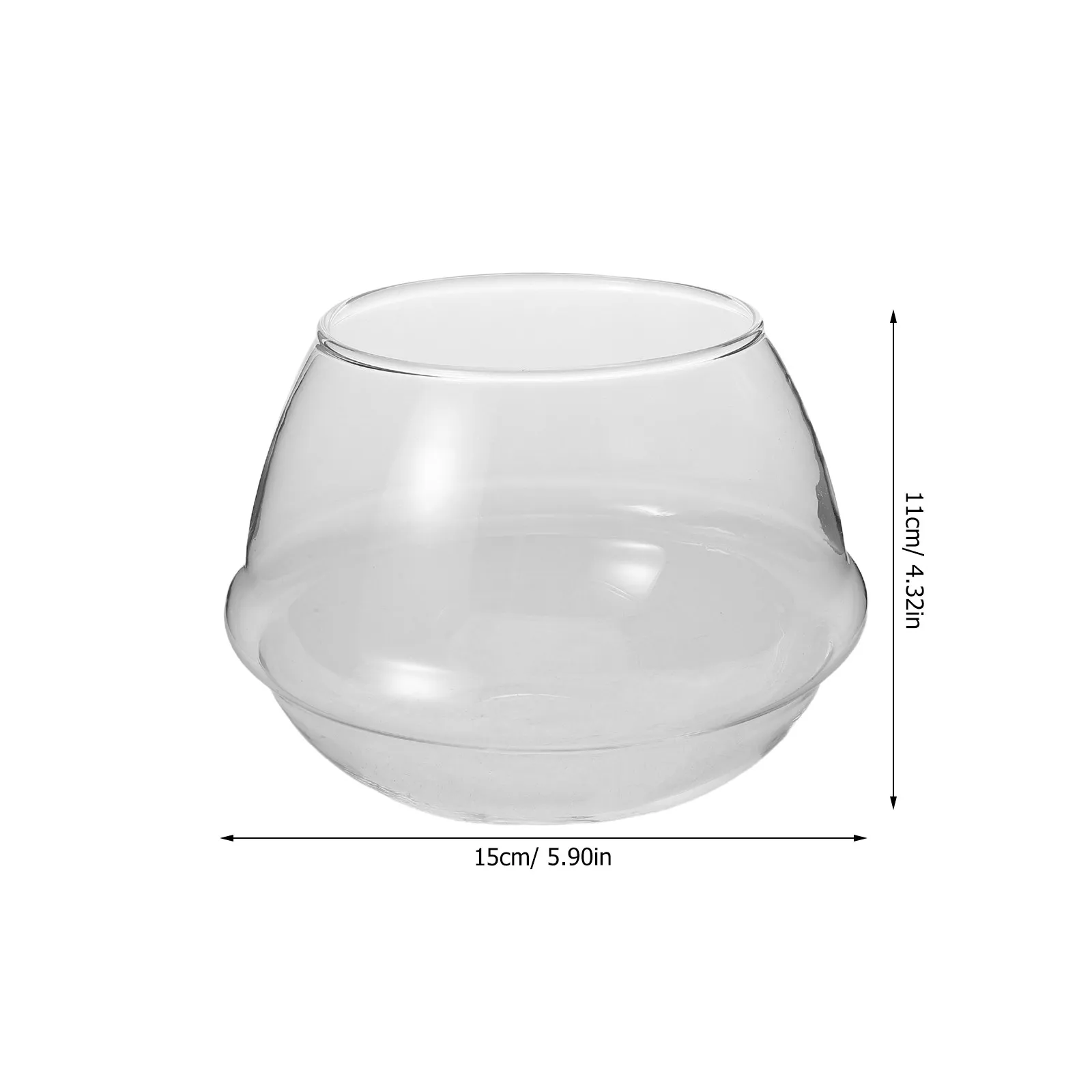 Glass Water Lily Planter Bowl Hydroponic Lotus Flower Pot Transparent Aquatic Plants Terrarium for Indoor Decor Succulents