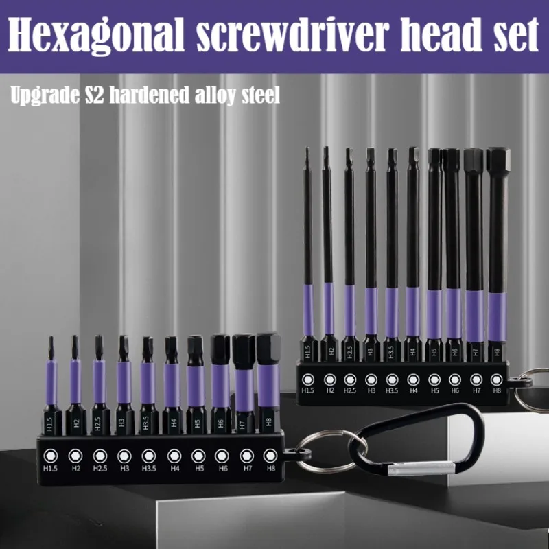 10PCS Starke Magnetische Sechskant-schraubendreher Bit Set 1/4 "Universal Sechskantgriff Hohe Festigkeit Sechskant S2 Schraubendreher Bit – Detail 1