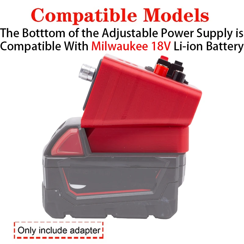 Imagem -02 - Fonte de Alimentação Regulada dc Ajustável Cnc para Milwaukee 18v Adaptador de Bateria de Íon-lítio Fonte de Alimentação Controlável Buck-boost