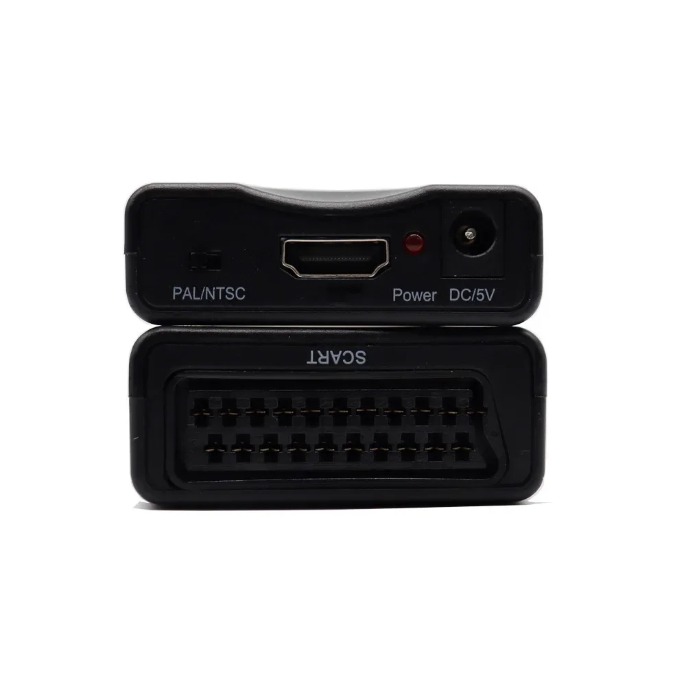 1080P HD to SCART Video Audio Upscale Converter Adapter with USB Cable for HDTV Sky Box STB DVD