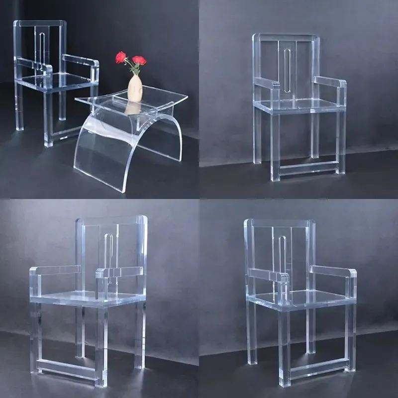 Modern Simple Nordic Style Transparent Acrylic Chair Furniture Accessories Plexiglass