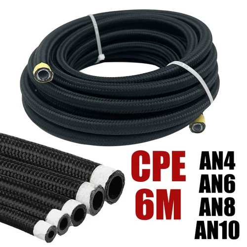 Manguera Universal de combustible para coche, 6 metros, 20 pies, AN4, AN6, AN8, AN10, línea de Gas y aceite, radiador trenzado de acero de nailon, manguera de freno, tubo CPE