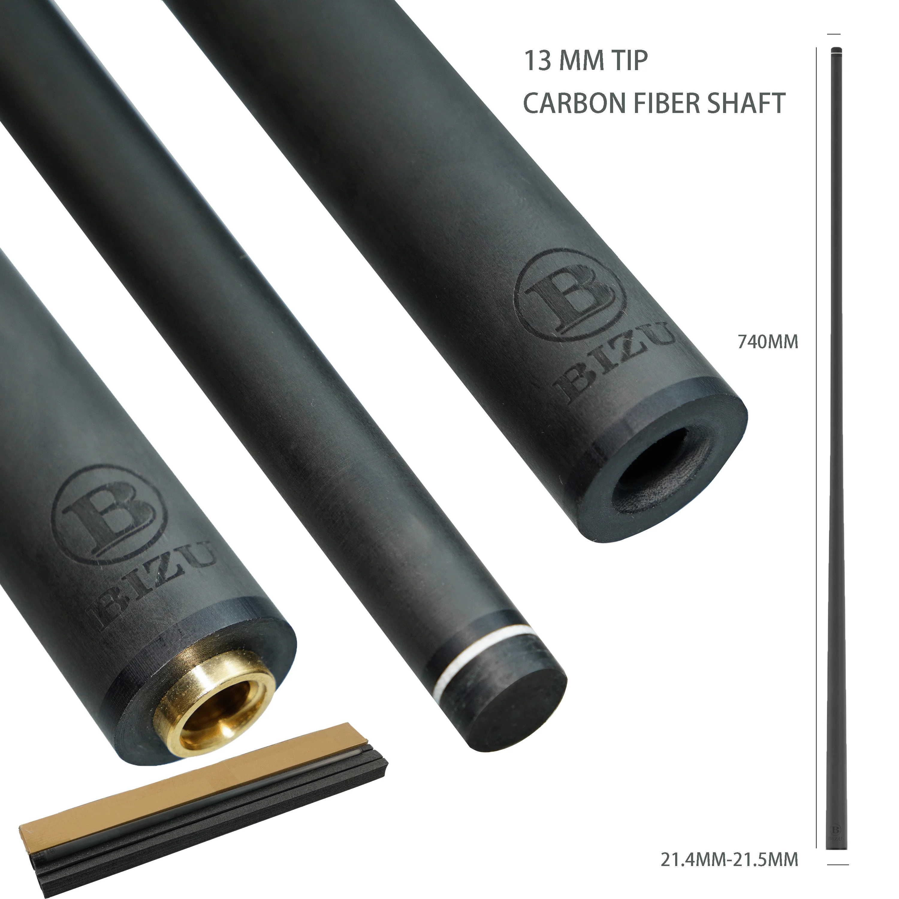 

BIZU 13mm carbon Pool Billiard Cue Shaft Black Technology Professional Design for Pool Cue Accessories 1/2 Billiard