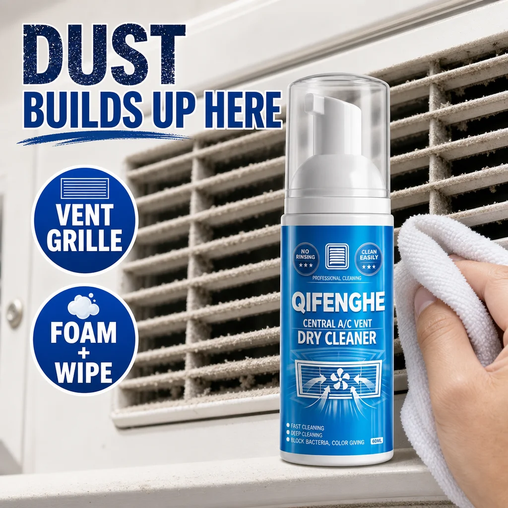 Central AC Vent Dry Cleaner, Foam Cleaning No Rinsing, Fast Deep Clean for Air Conditioner