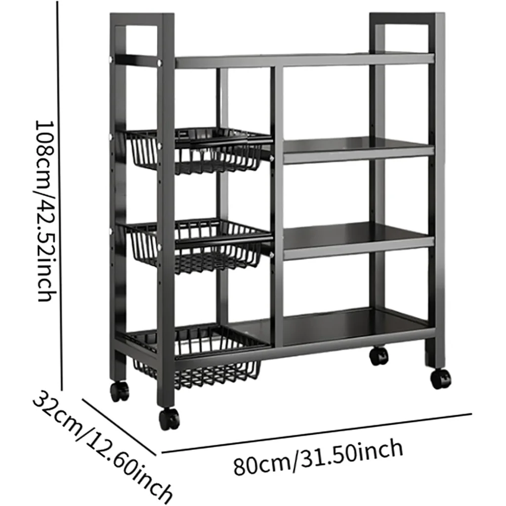 Konyhai Főzelék kosárba Kézikocsi multifunctional tárolására Arrak Ingó Hengerel Cséza számára Gyümölcs Mikrohullám Felsülés konyhai Szervező