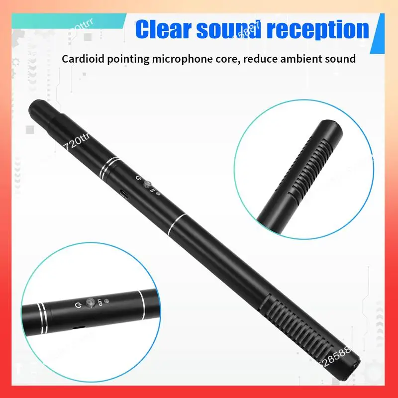 

ABNR Беспроводной микрофон для интервью Конденсаторный микрофон Ручной студийный микрофон для записи с шумоподавлением