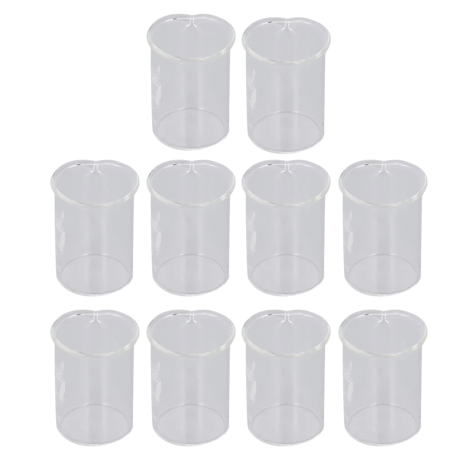 ชุดบีกเกอร์แก้ว 25 มล. 10 ชิ้น ชุดบีกเกอร์แก้วสำหรับทดลอง ถ้วยตวงพร้อมสเกล อุปกรณ์การสอน ความจุ 25 มล. บีกเกอร์สำหรับการทดลอง