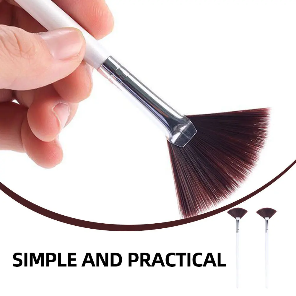 

2pcs Facial Mask Brush Synthetic Hair Cream Applicator Tool For Even Skincare Application Portable Mud Mask Brush Women Face