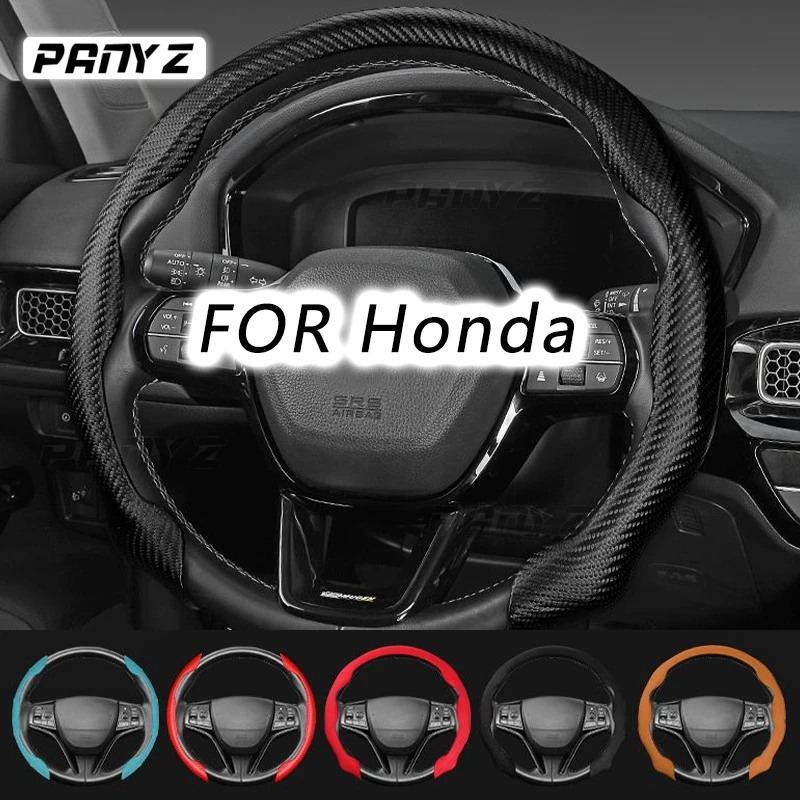 Car Suede Steering Wheel Cover Summer Sweat-absorbin For Honda City Odyssey CIVIC CRV HRV Legend Jazz RR VTi Fit