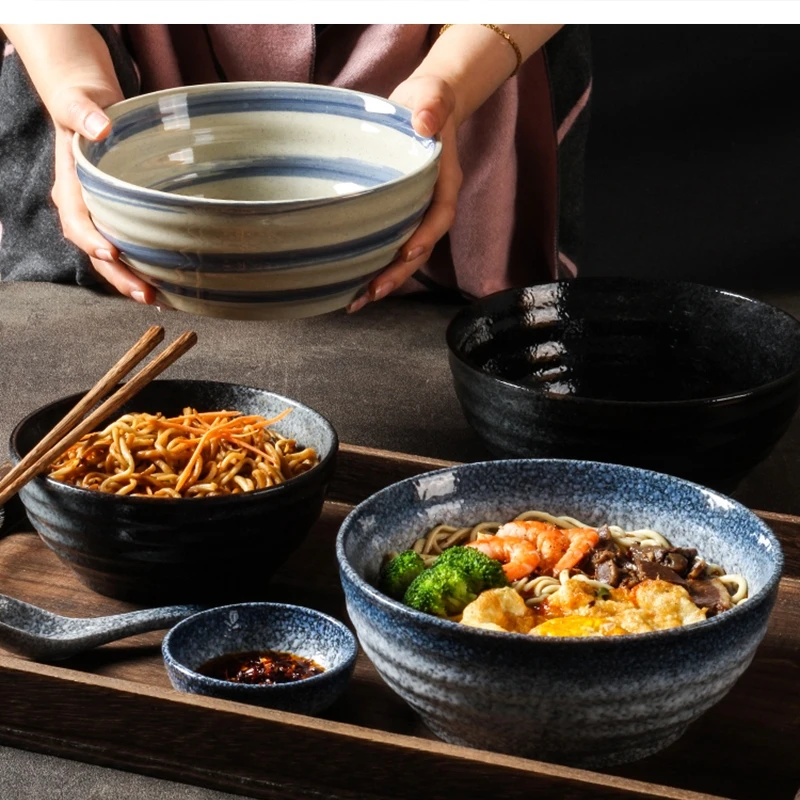 

1500ml Art Ceramic Single Commercial Person Set Large Soup Noodle Kitchen Tableware