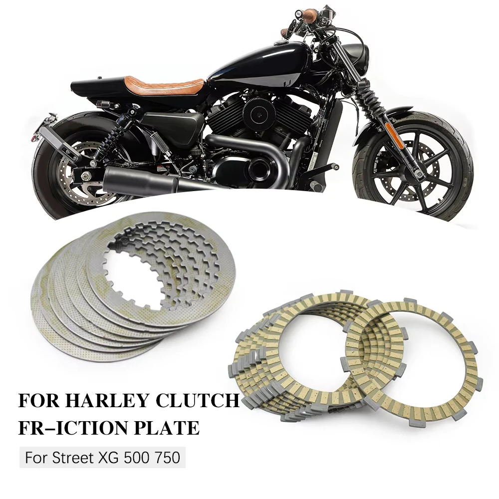 Motorcycle Clutch Friction Plates & Steel Plates Kit For Harley Street XG 500 750 XG500 XG750