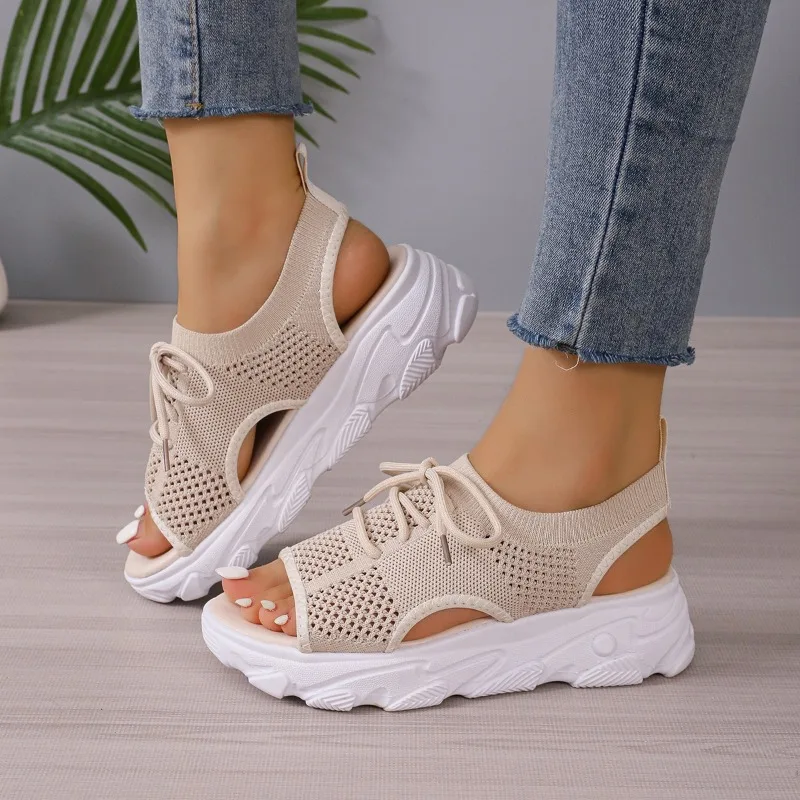 Large Size Sports Sandals Women 2024 Casual Platform Shoes Thick-Soled Sandalias Open Toe Beach Shoes for Women Zapatos Mujer