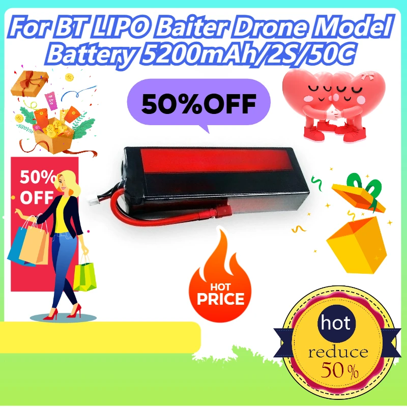 

For BT LIPO Baiter Drone Model Battery 5200mAh/2S/50C