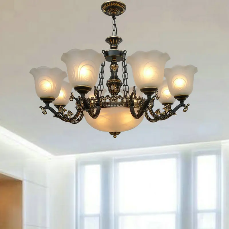 

European living room chandelier luxury atmosphere simple retro American personality LED lighting dining room study bedroom light