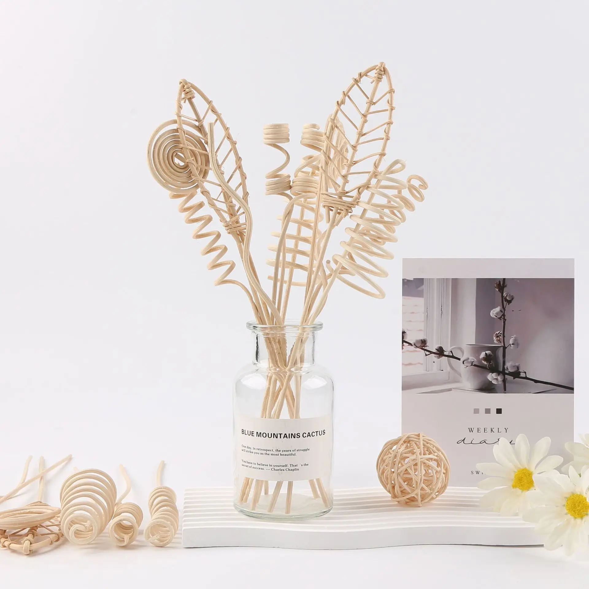 6pcs rattan aromatherapy sticks, essential oil expansion sticks, volatile sticks, suitable for expanding essential oil fragrance
