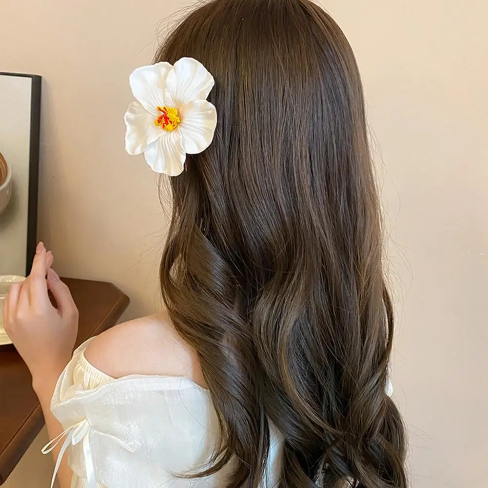 

10cm Women Hair Clip Imitation Flower Shape Summer Decorative Hawaiian Hair Pin Clip EVA Material Colorful Hair Accessories