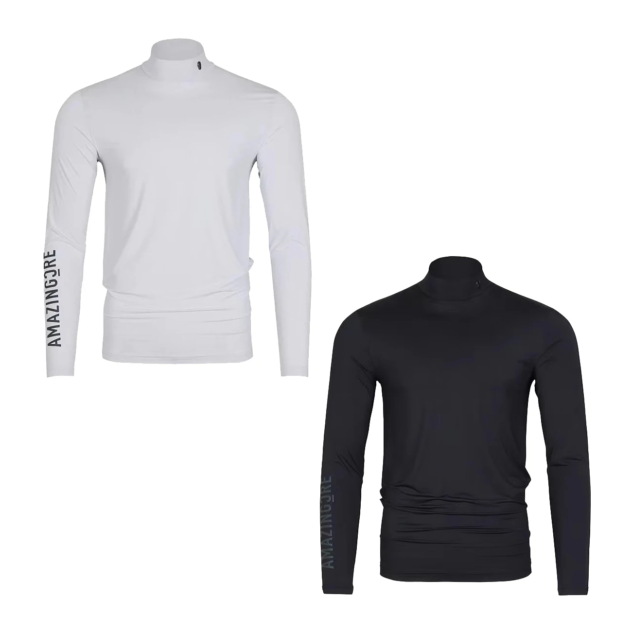 

2025 Golf Shirt New Men's Sports Speed Drying Ice Silk Cool Long Sleeve Golf Top Outdoor Sunscreen Stand Up Collar Undercoat