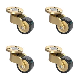NEW 4PCS Brass/Brass+Rubber Furniture Casters Table Chair Sofa Bar Piano Universal Wheel Wear-resistant Silent Furniture Rollers