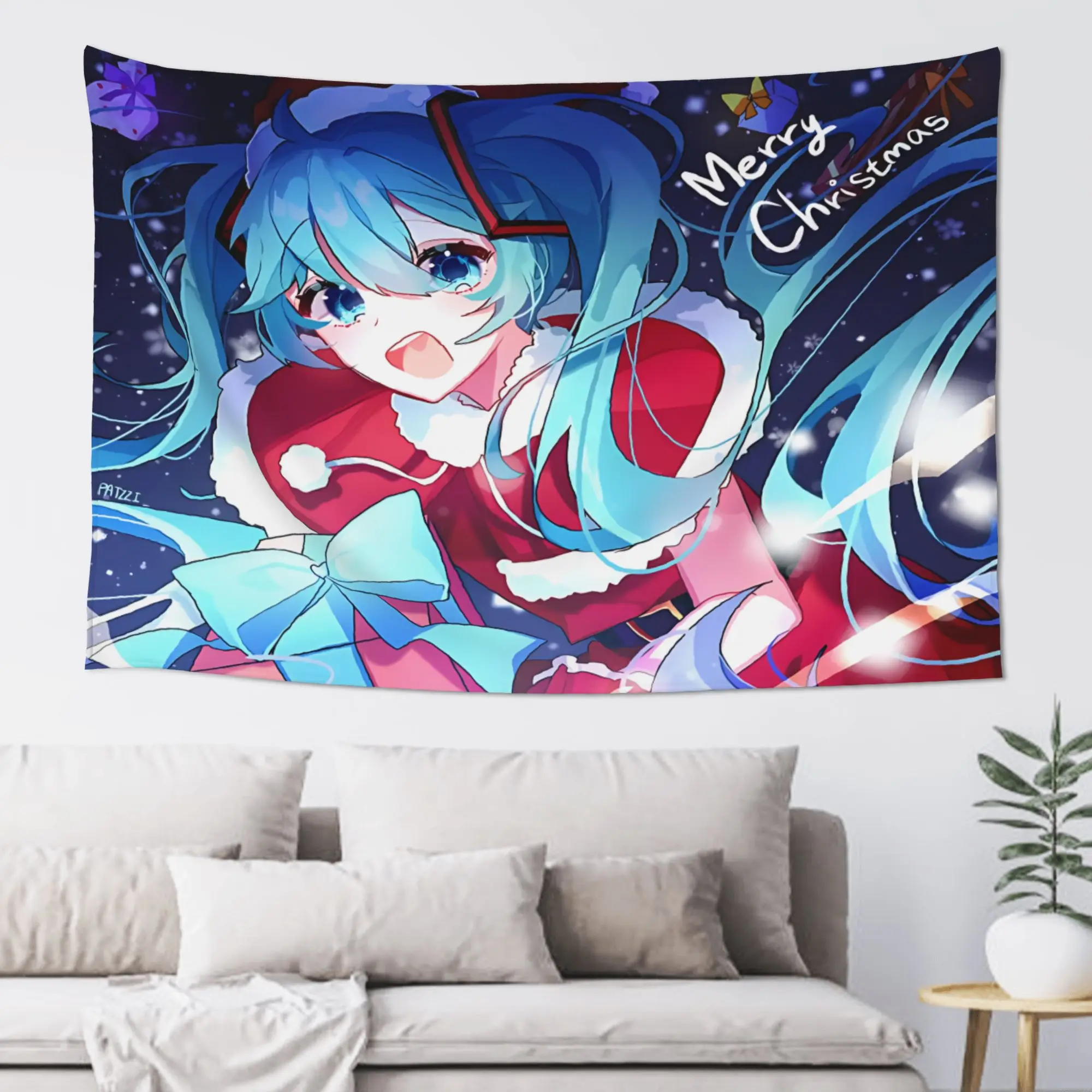 exclusivo-de-natal-personalizado--tapecaria-cutecore-hatsune-miku-manta-de-parede-itens-de-decoracao-para-casa-decoracoes-de-parede