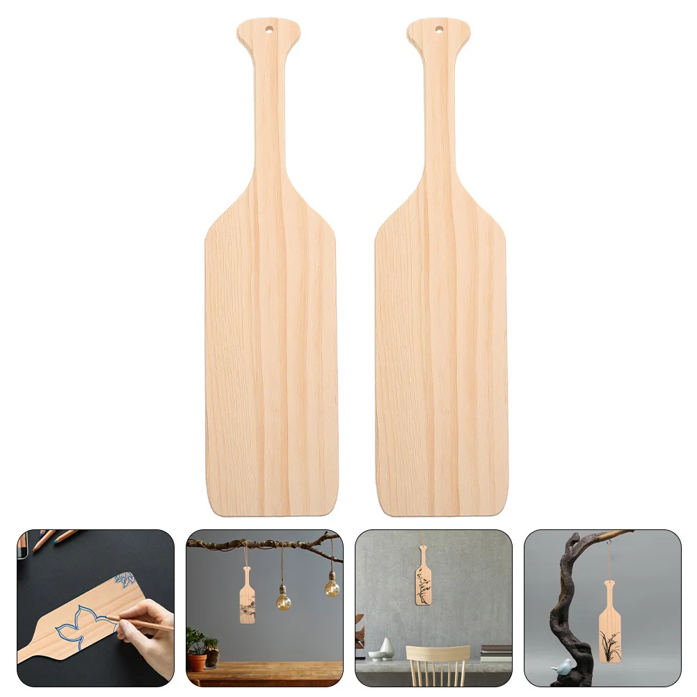 

2Pcs Blank Oar Shape Paddle Unfinished Wood Slice for Painting Wall Hanging Ornament Handicraft Decoration Handicraft Paddle