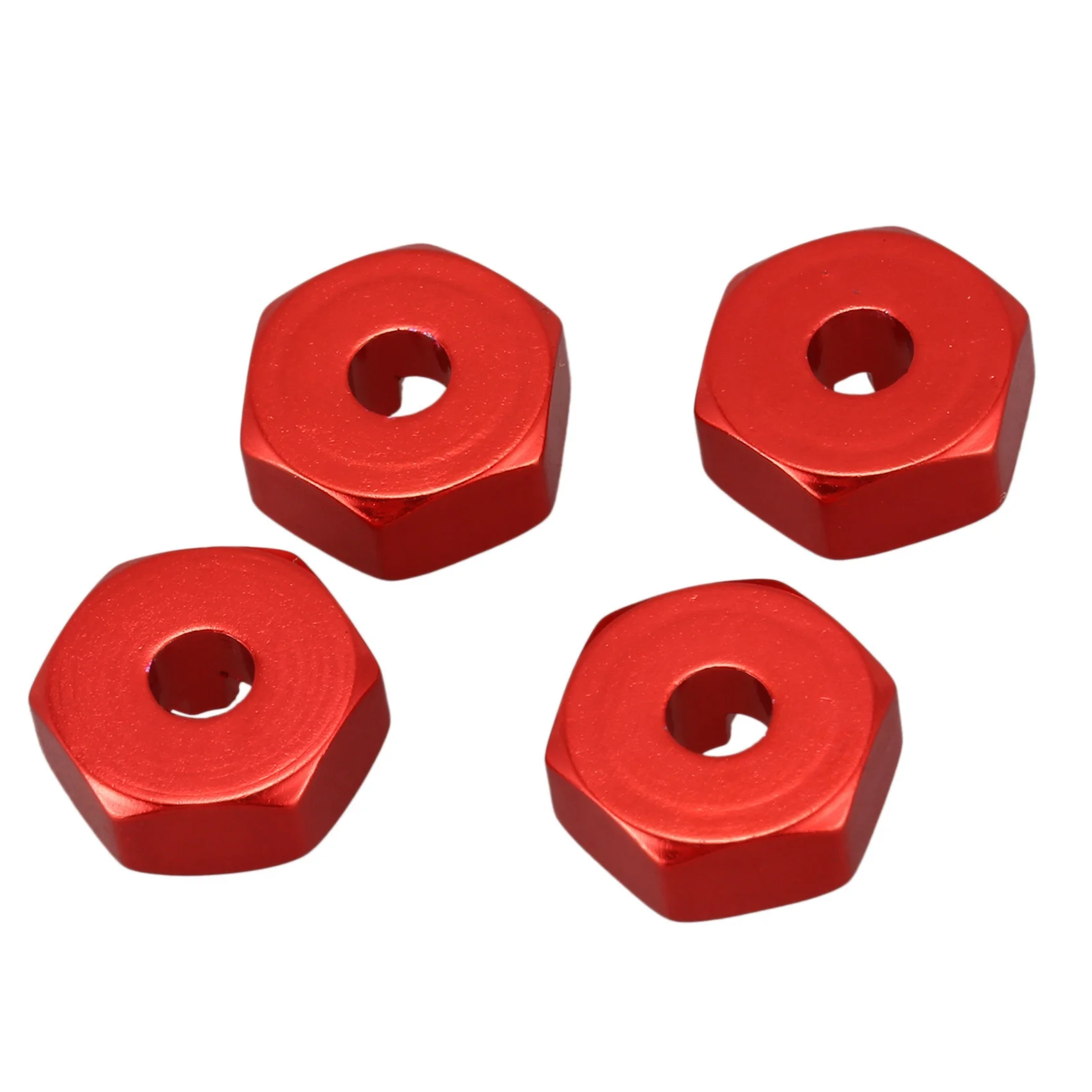 YSUN-80X alliage d'aluminium 12Mm moyeu de roue de combinaison adaptateur hexagonal mises à niveau pour Wltoys 144001 1/14 pièces de rechange de voiture RC, rouge