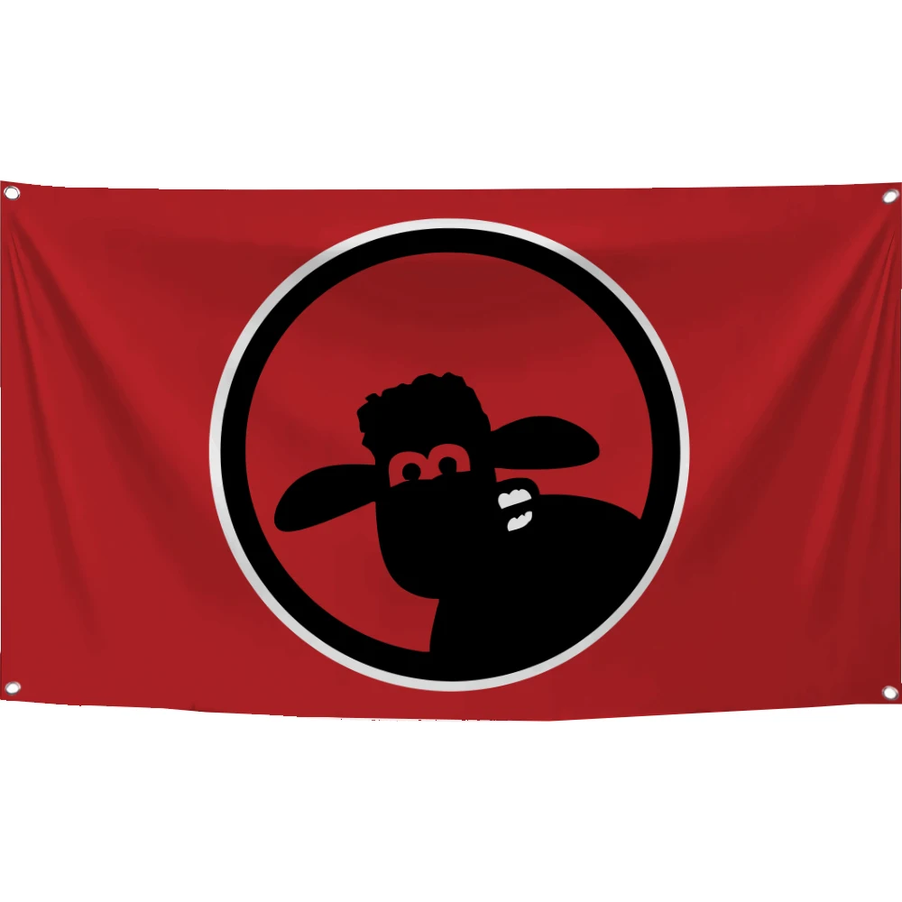 60X90/90X150CM Dangerous Red Warning Sheep Flag Polyester Digital Banner Tapestry curtain