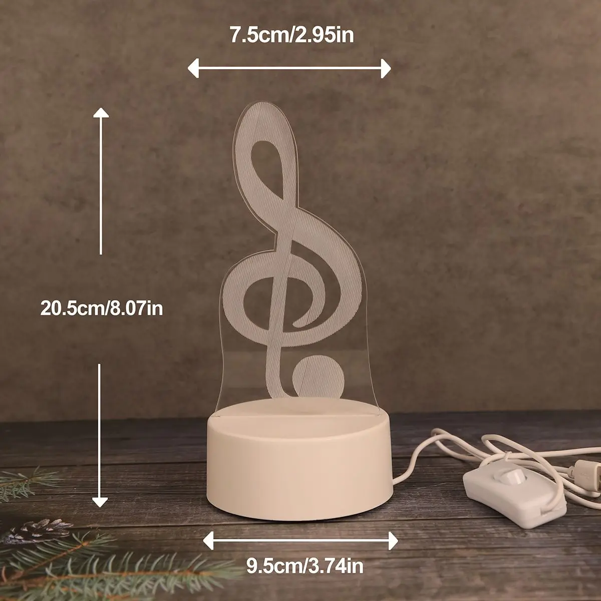 أضواء ليلية على شكل ملاحظة ثلاثية الأبعاد USB، وأضواء مجموعة موسيقيين، وأضواء تزيين حفلات غرفة النوم والعطلات، وأضواء هدايا للأصدقاء. #6