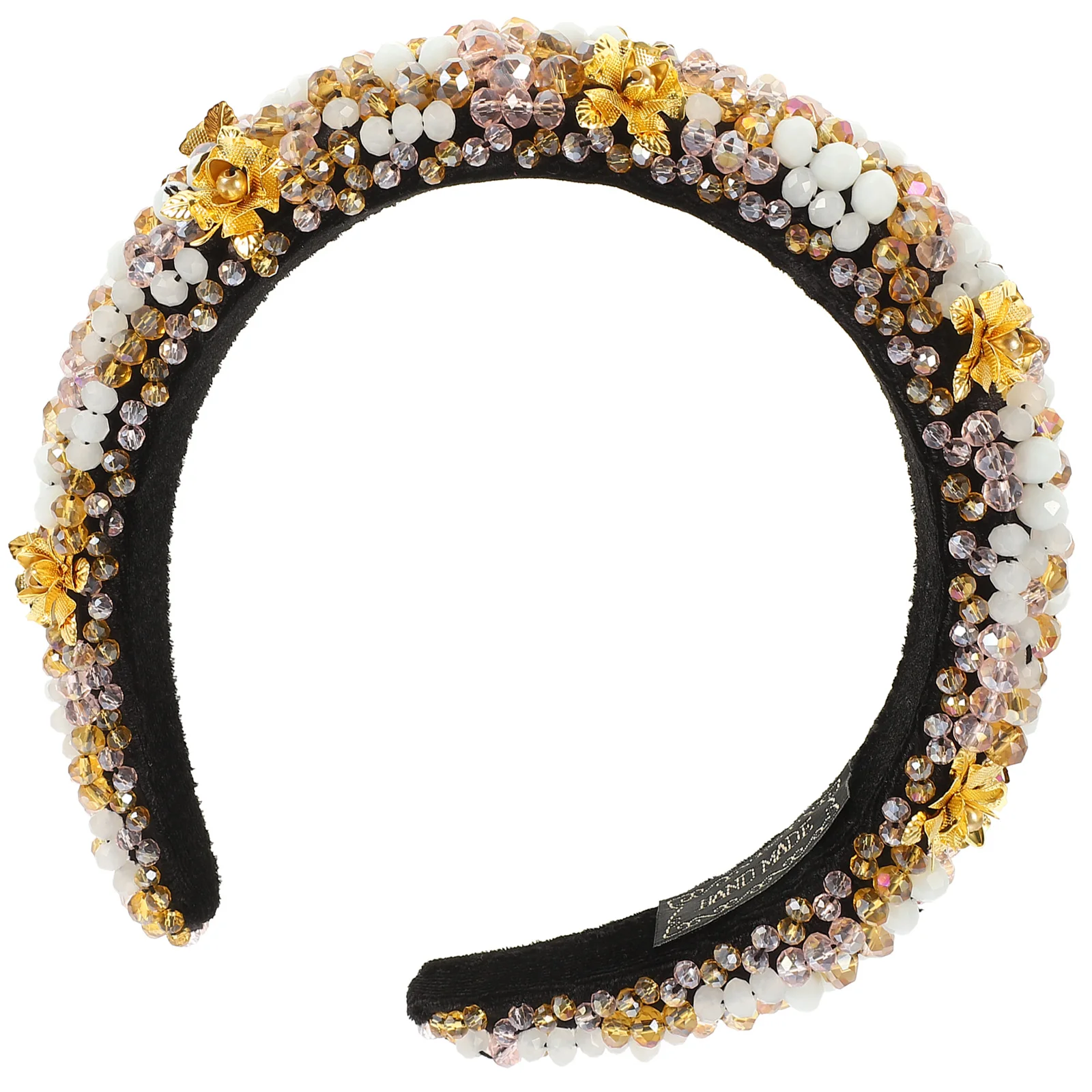 

Elegant Rhinestone Hairband For Women Headband Dressy Prom Party Wear Soft Chunky Padded No Slip Large Size Brown Headbands