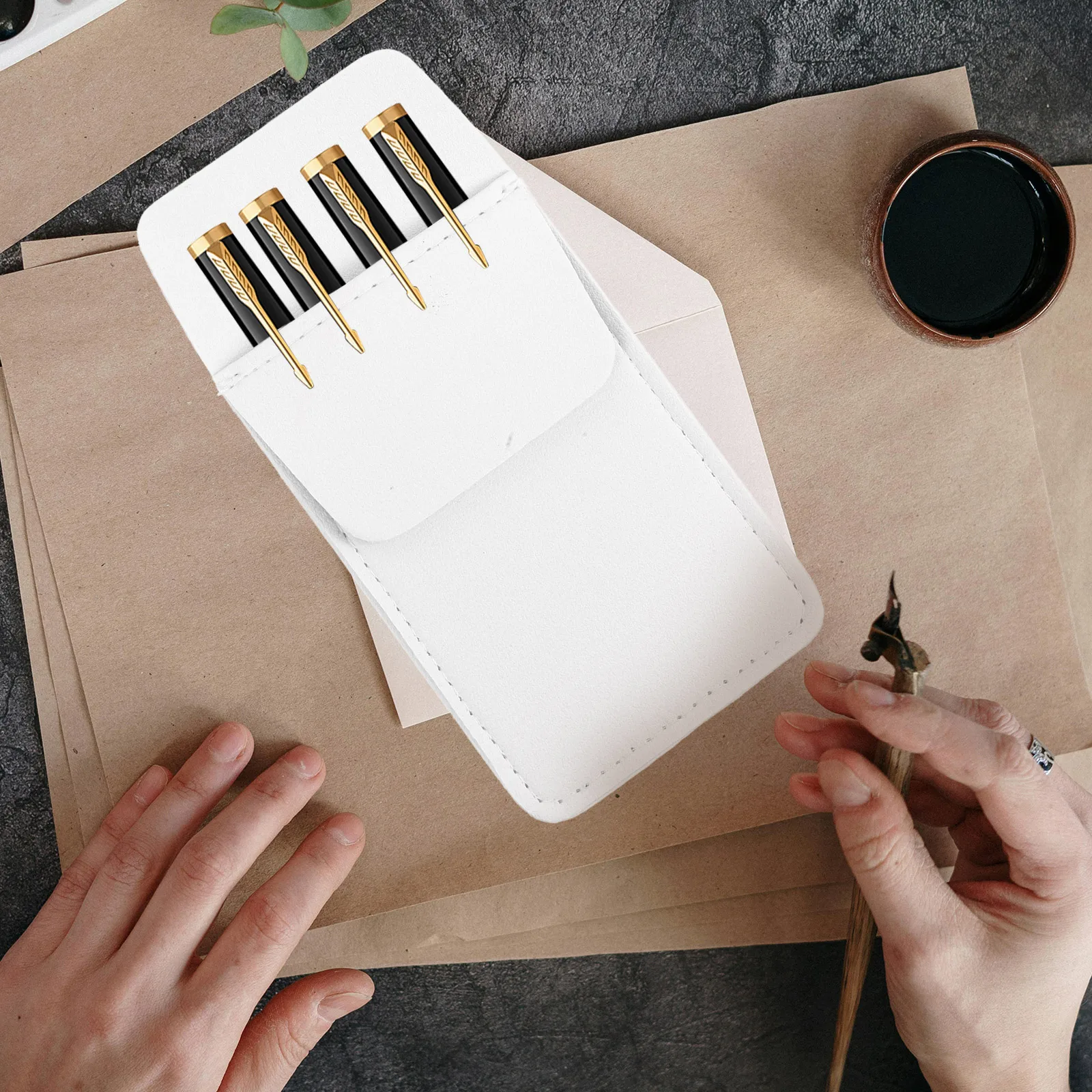 Estuche para bolígrafos de Pu, Protector de bolsillo para abrigo, portalápices grande resistente, lápiz para hombre de negocios, oficina, escuela