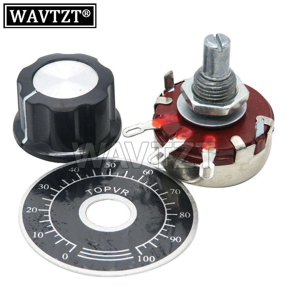 1 Set = 3PCS WTH118 DIY Kit Parts 2W 1A Potentiometer 1K 2.2K 4.7K 10K 22K 47K 100K 470K 1M MF-A03 + WHT118 + 0-100