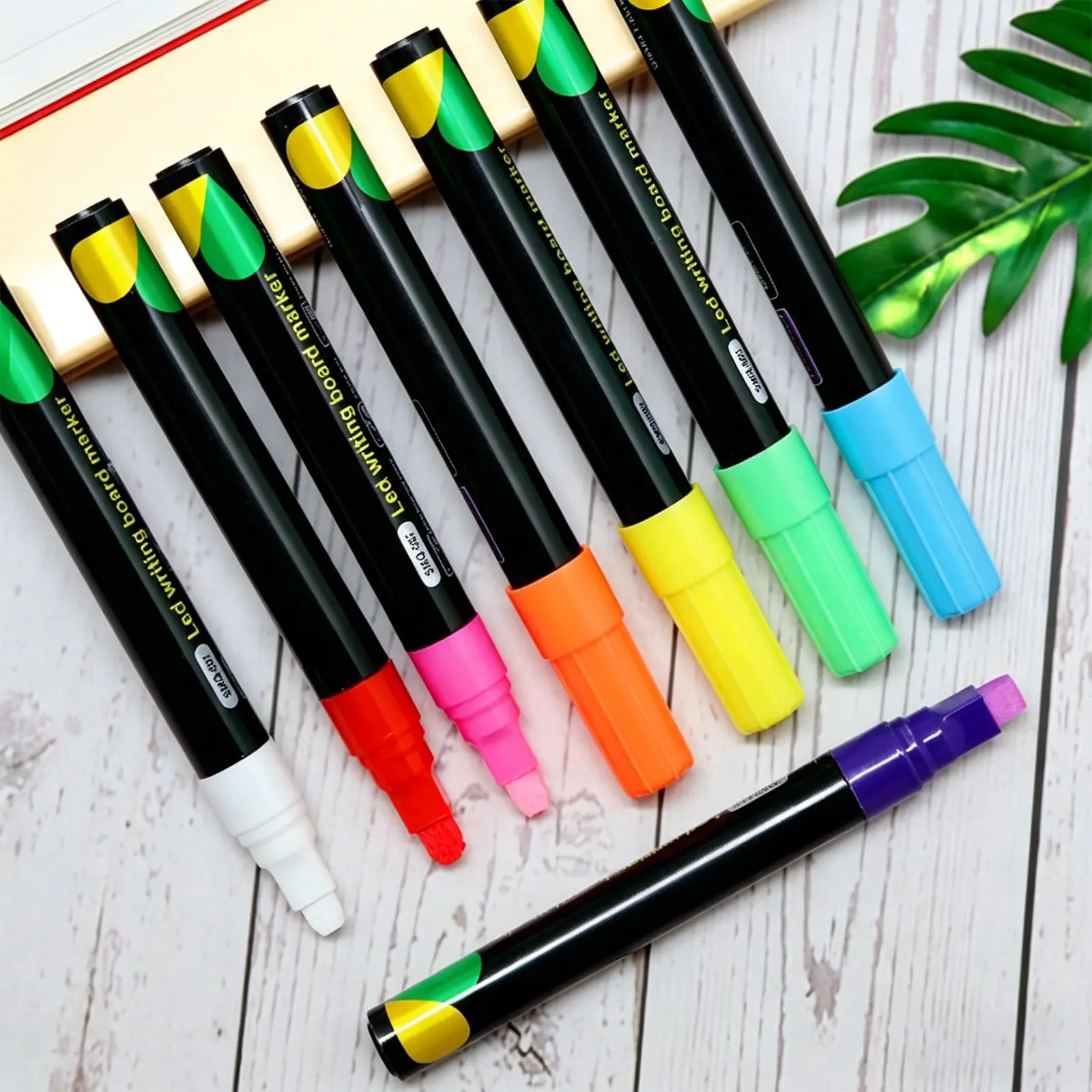 8Pcs Fluorescent Marker Pens Super Concentrated Vibrant Ink Highlighter Pens for LED Screens Whiteboards Plastic Glass