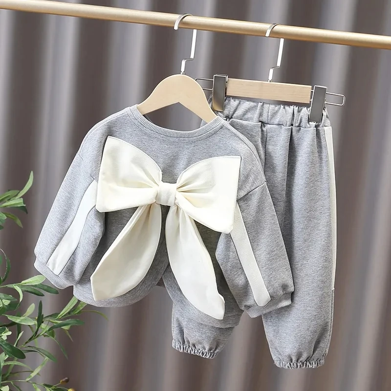 Girls Baby Clothes Set 2023 New Spring and Autumn Fashionable and Fashionable Children\'s Cute Loose Sweater Pants 2PCS Set