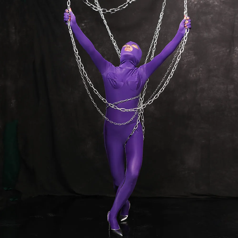 Women Lady Sexy Leotard Elastic Customized High Elastic Full Body Tights Jumpsuit