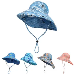 Children's Fast Drying Wide Brim UV Resistant Sun Hat for Girls And Boys Outdoor Beach With Neck Cover And Shawl Sun hats