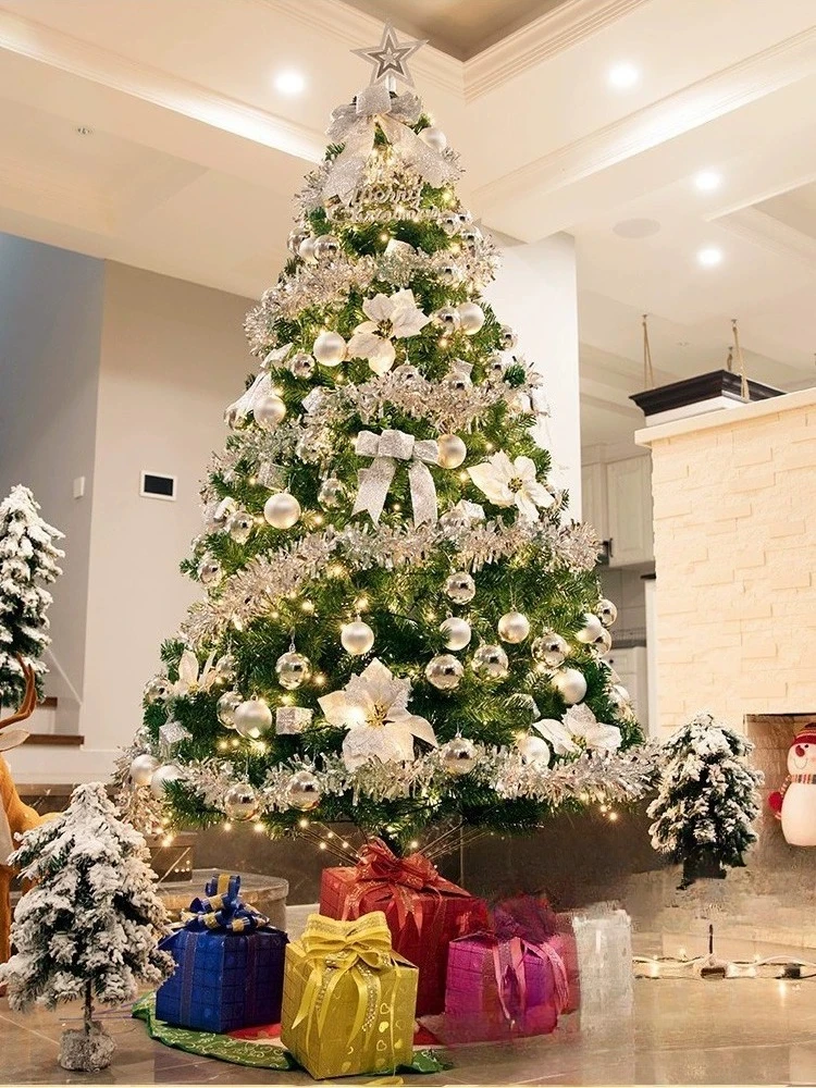 3/4/5/6M Luxury Encrypted Large Christmas Tree Complete Package with thick foliage for office lobby festival scene decoration
