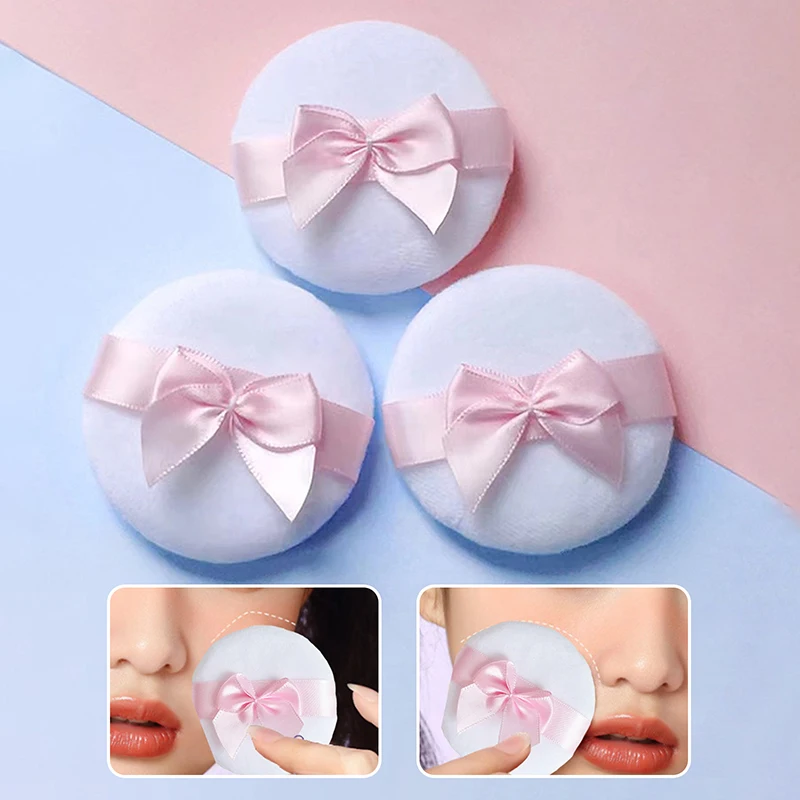 Soft Bow Loose Powder Puff - Cosmetic Blender for Face Foundation & Makeup